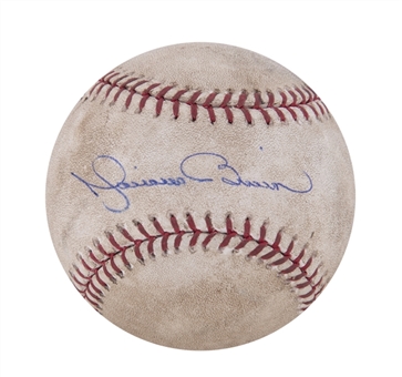 2013 Mariano Rivera Signed Game Used OML Selig Baseball Used on 8/20/13 (MLB Authenticated & Steiner)